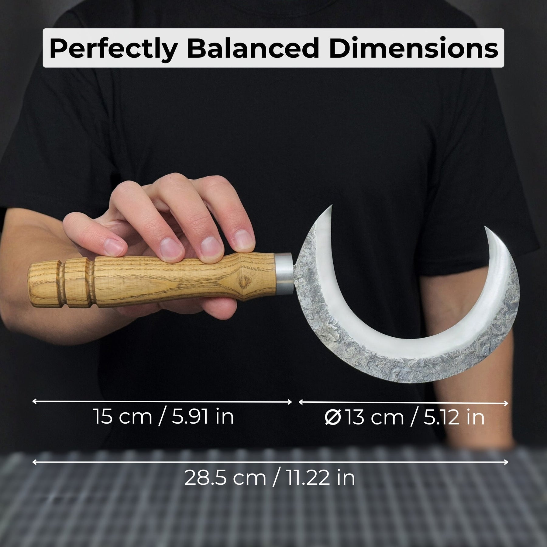 Hand-Forged Athame Ritual Witch Sickle, ⌀ 13 cm (5.12 inches)