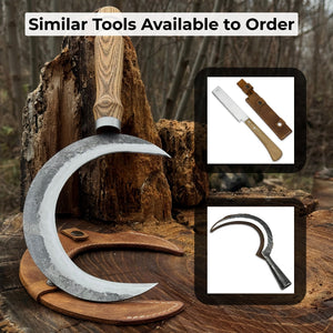 Hand-Forged Athame Ritual Witch Sickle, ⌀16.5 cm (6.5 inches)