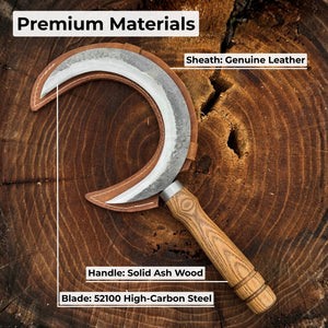 Hand-Forged Athame Ritual Witch Sickle, ⌀16.5 cm (6.5 inches)