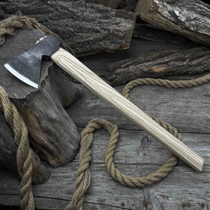 Hand-Forged Bushcraft Hatchet with Leather Back Sheath, 0.74 kg (1.63 lb)