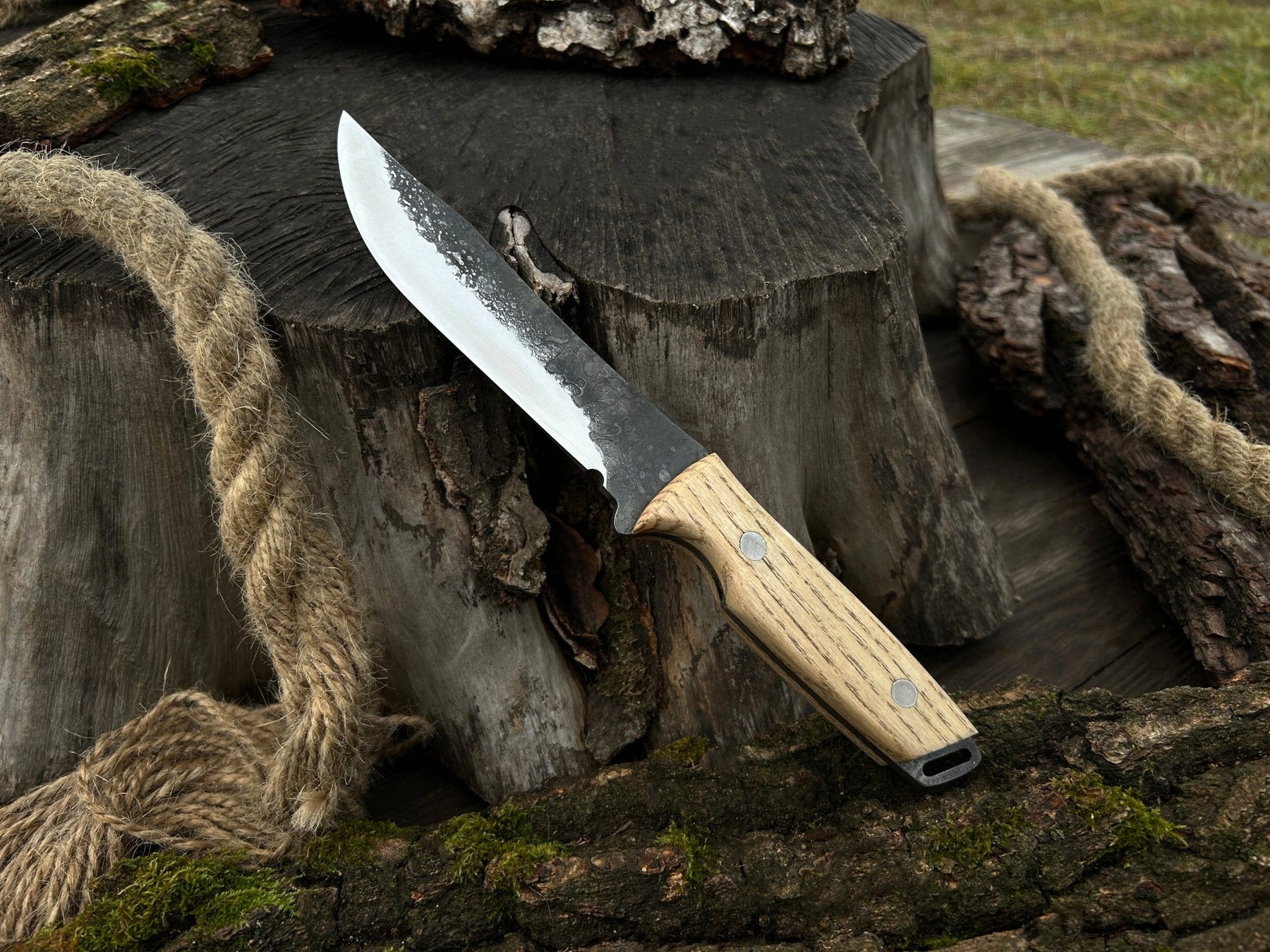Hand-Forged Bushcraft Knife, 12 cm (4.72 inches)