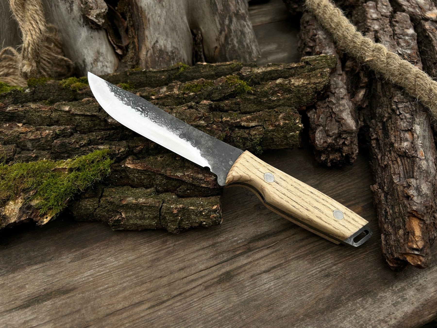 Hand-Forged Bushcraft Knife, 12 cm (4.72 inches)