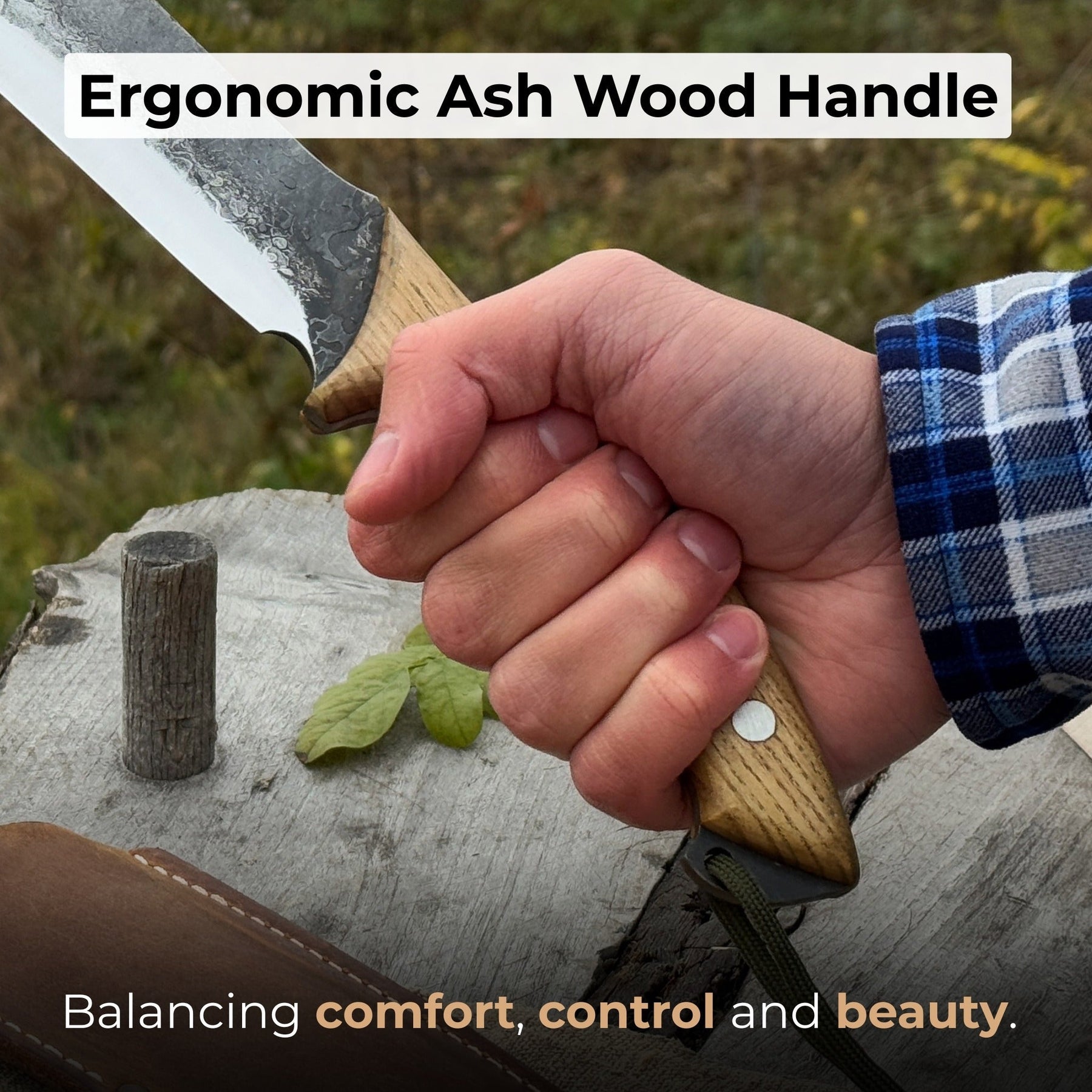 Hand-Forged Bushcraft Knife, 15.5 cm (6.1 inches)