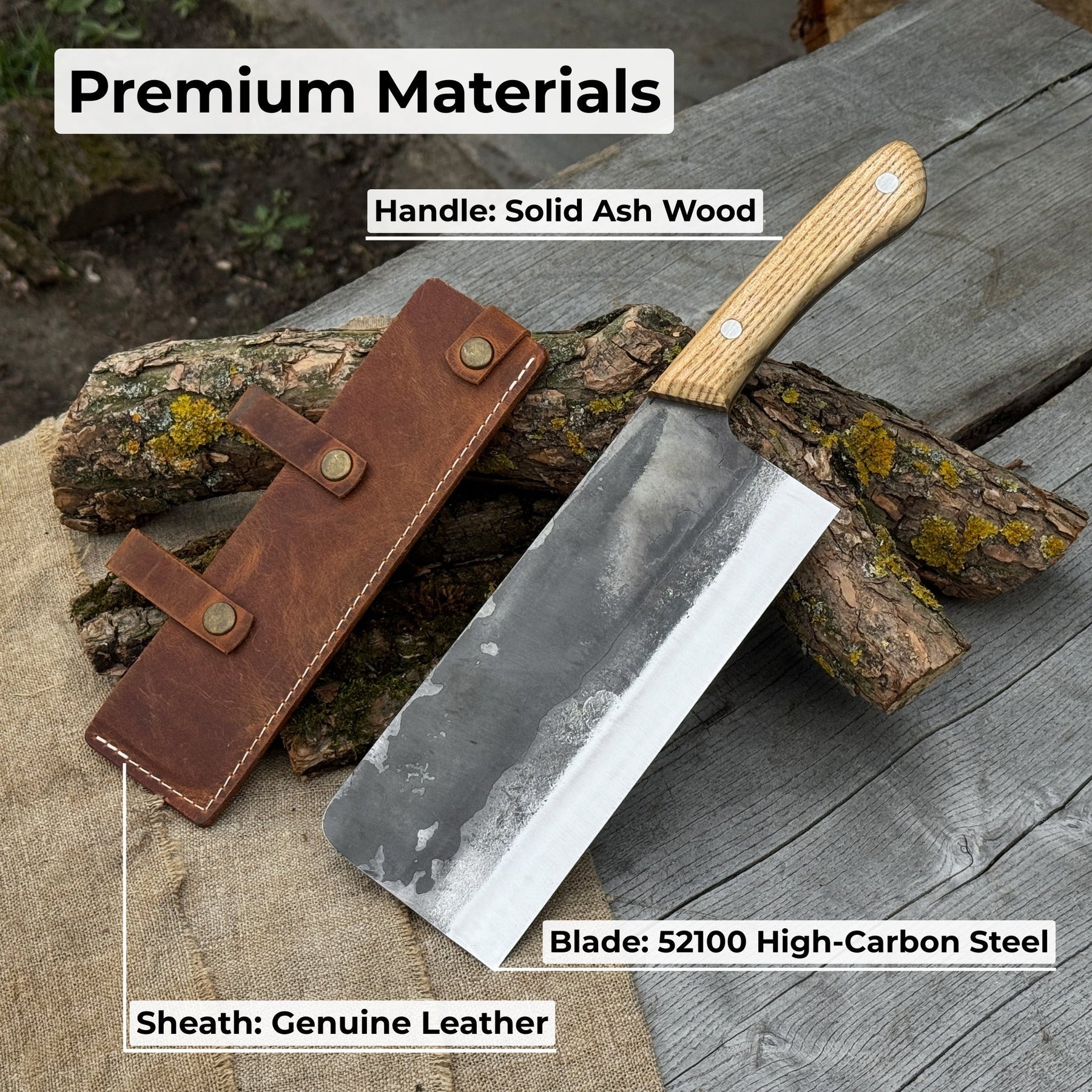 Hand-Forged Bushcraft Knife, 20.5 cm (8.07 inches)