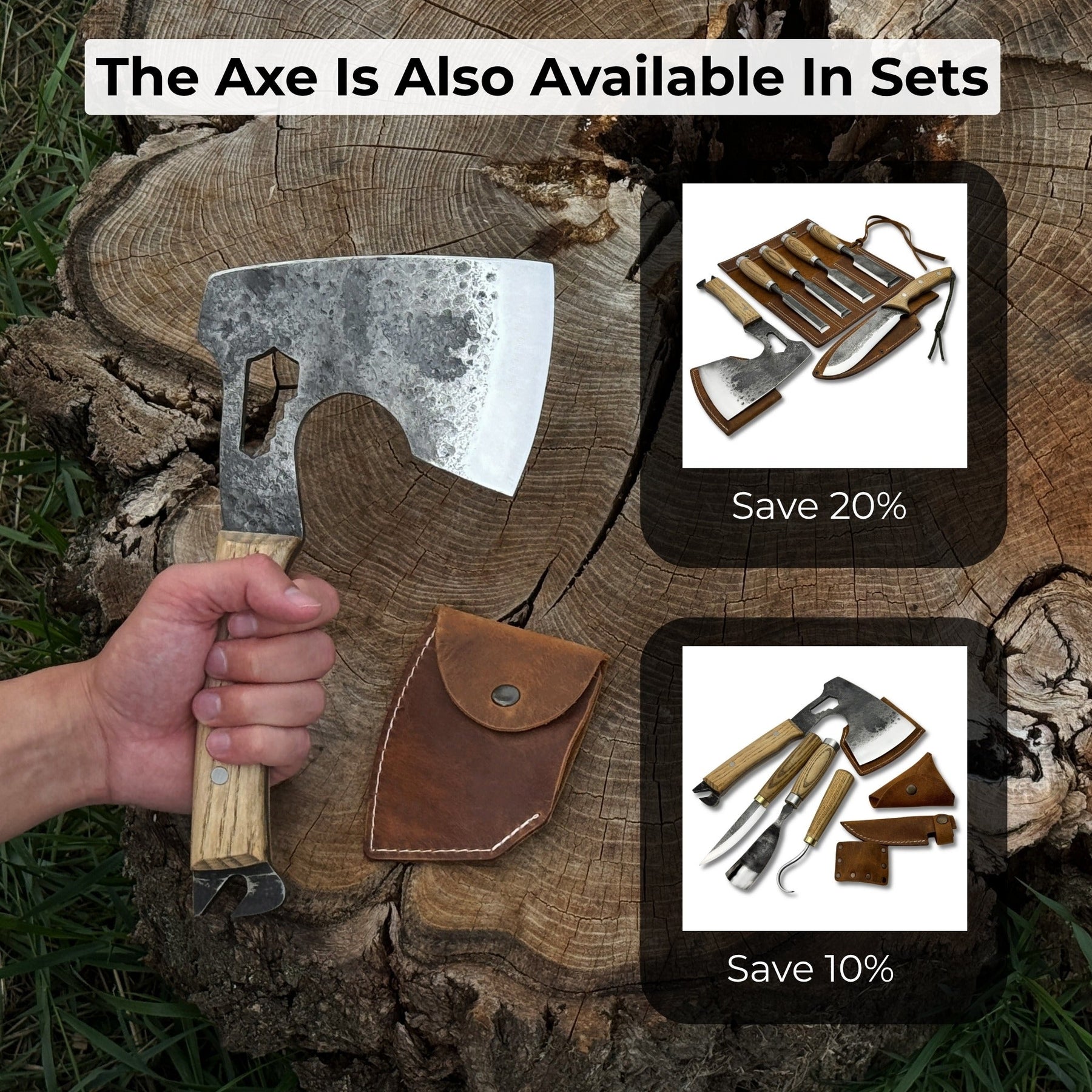 Hand-Forged Camping (Chopping) Axe, 0.6 kg (1.32 Ibs)