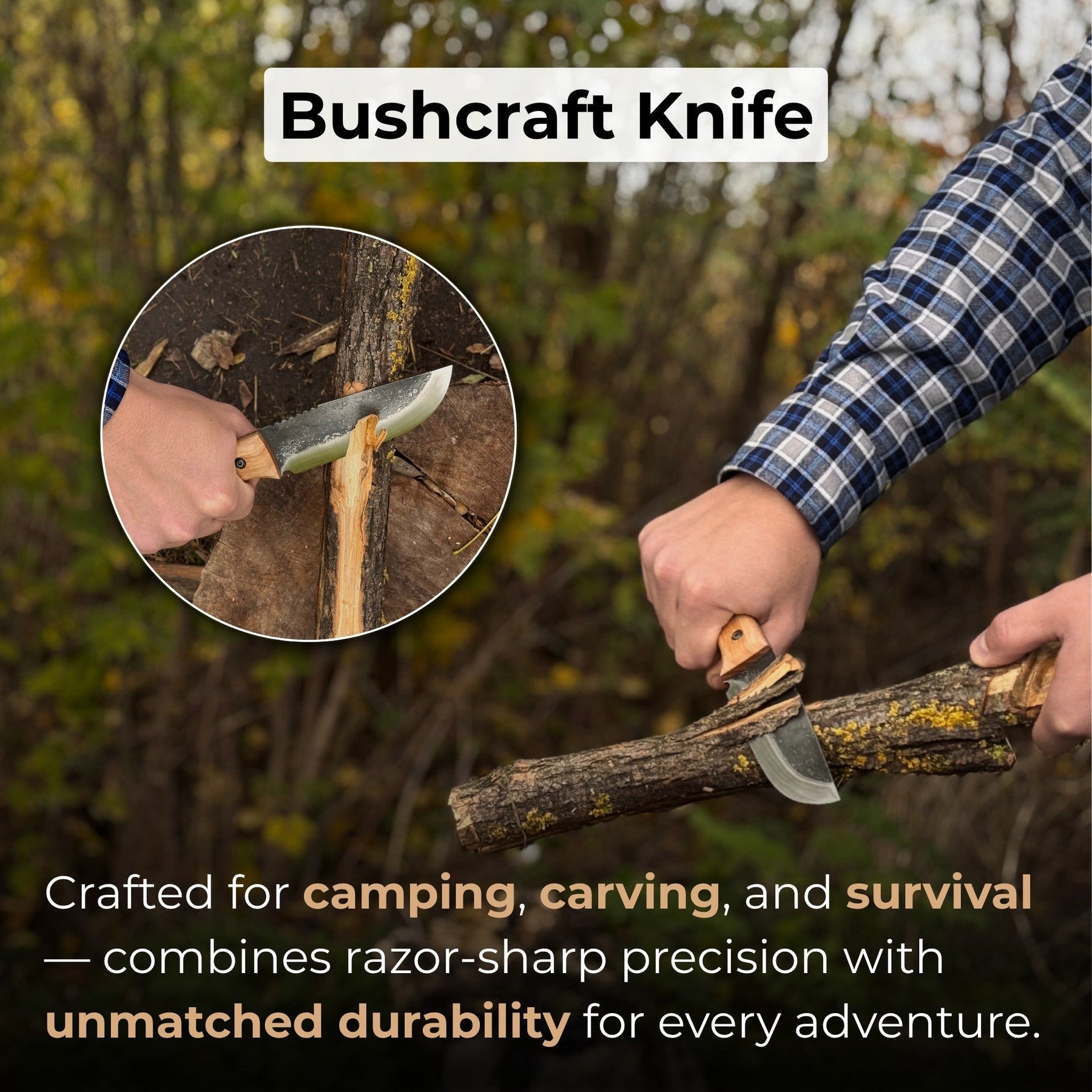 Hand-Forged Camping Knife, 12.5 cm (4.9 inches)