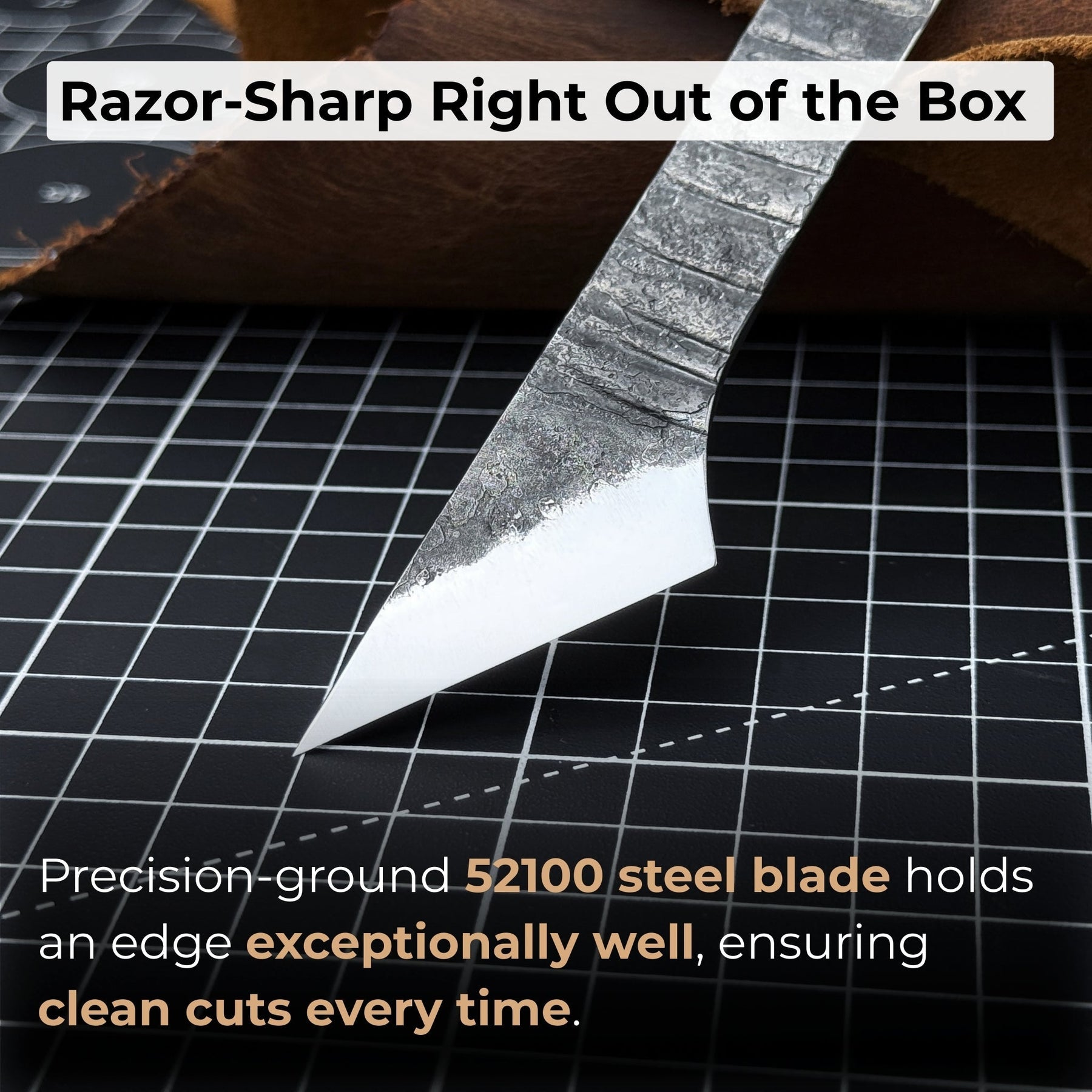 Hand-Forged Kiridashi Knife - Razor-Sharp Carbon Steel Blade with Leather Sheath