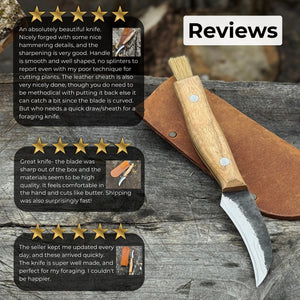 Hand-Forged Knife for Mushroom Foraging, 8 cm (3.15 inches)