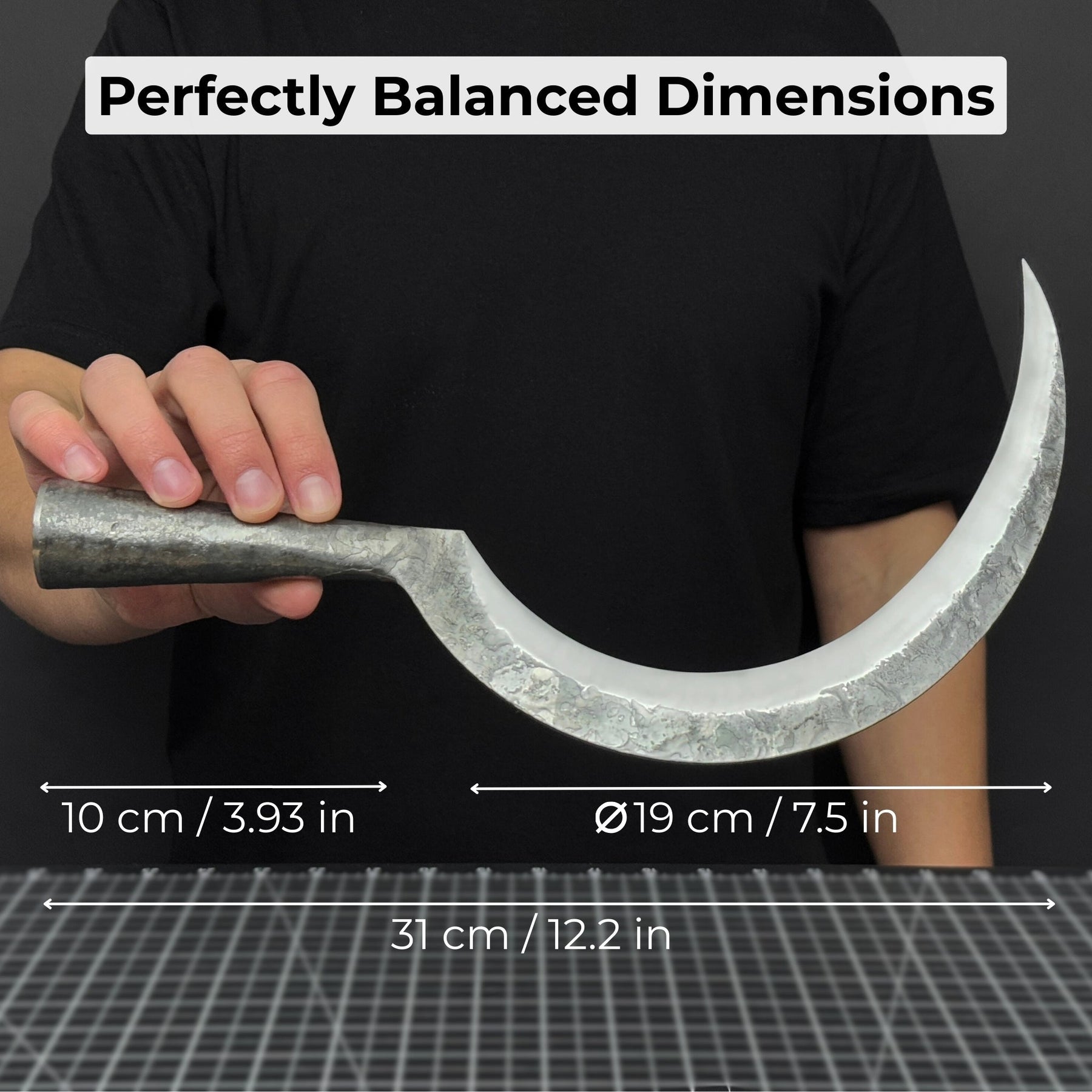 Hand-Forged Large Sickle, ⌀19 cm (7.5 inches)
