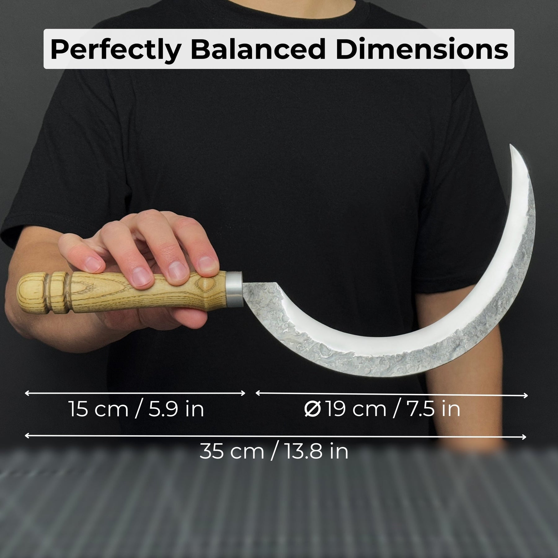 Hand-Forged Large Sickle, ⌀19 cm (7.5 inches)