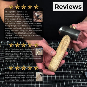Hand-Forged Leather Hammer, 500 g (17.6 oz)
