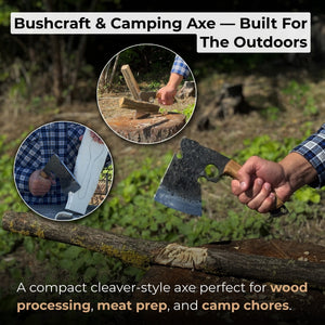 Hand-Forged Small Camping Axe with Curved Handle, 0.52 kg (1.15 Ibs)