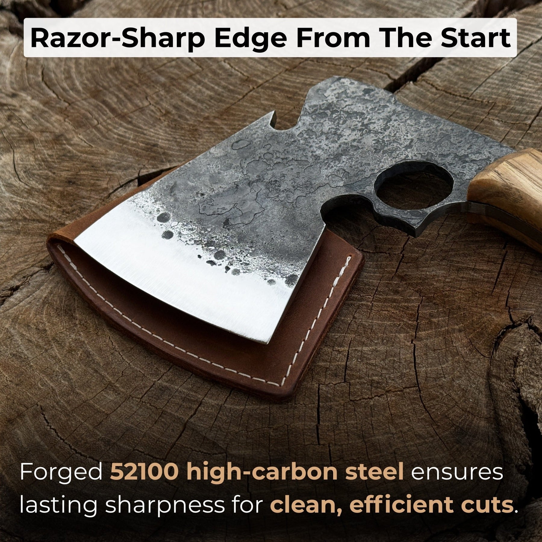Hand-Forged Small Camping Axe with Curved Handle, 0.52 kg (1.15 Ibs)