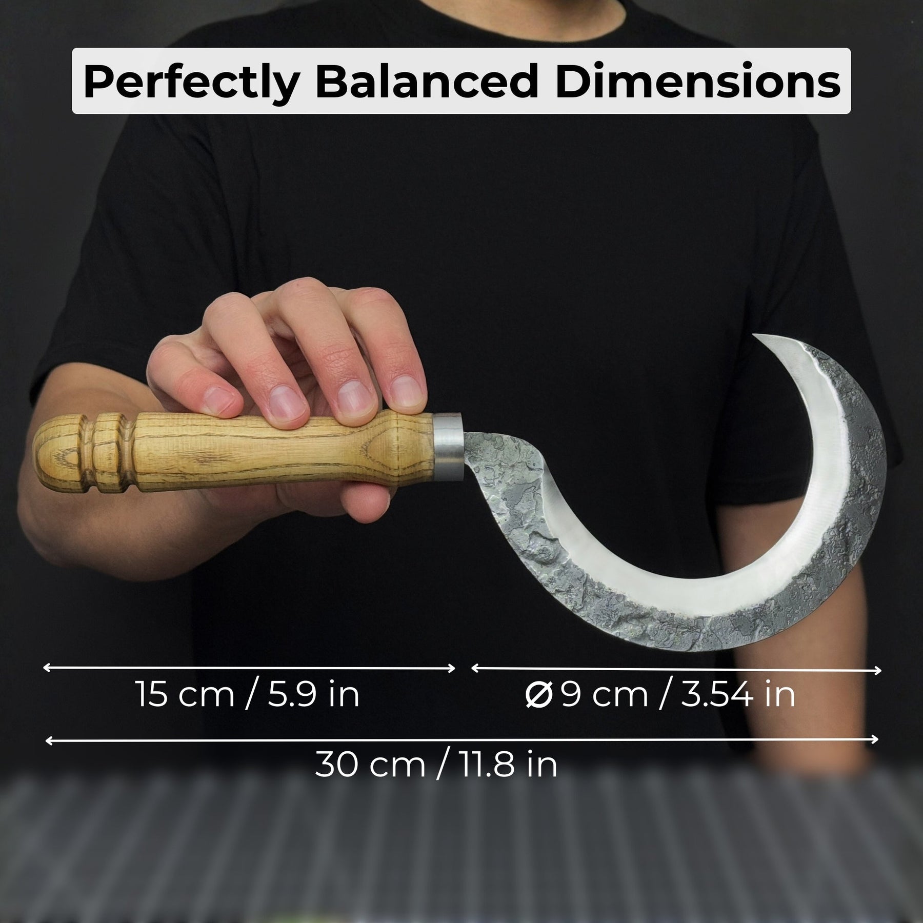 Hand-Forged Small Sickle, ⌀9 cm (3.54 inches)