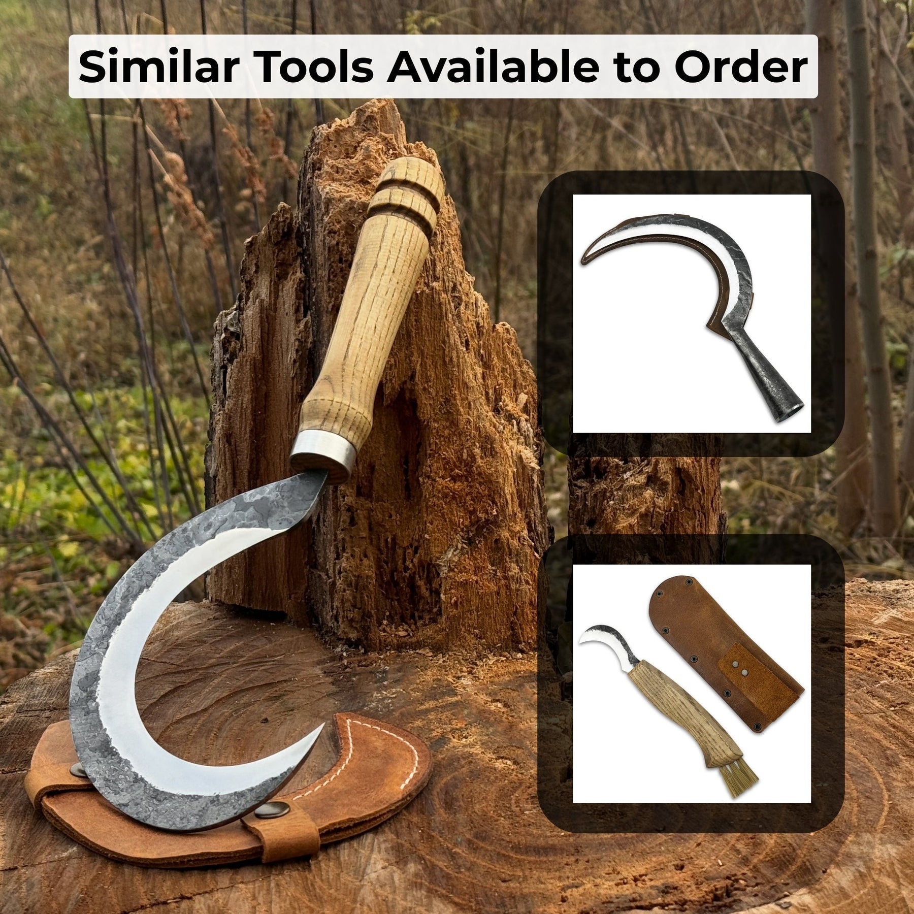 Hand-Forged Small Sickle, ⌀9 cm (3.54 inches)