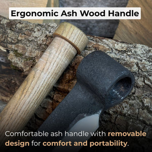 Hand-Forged Small Splitting Froe – Leather Sheath with Handle Holder