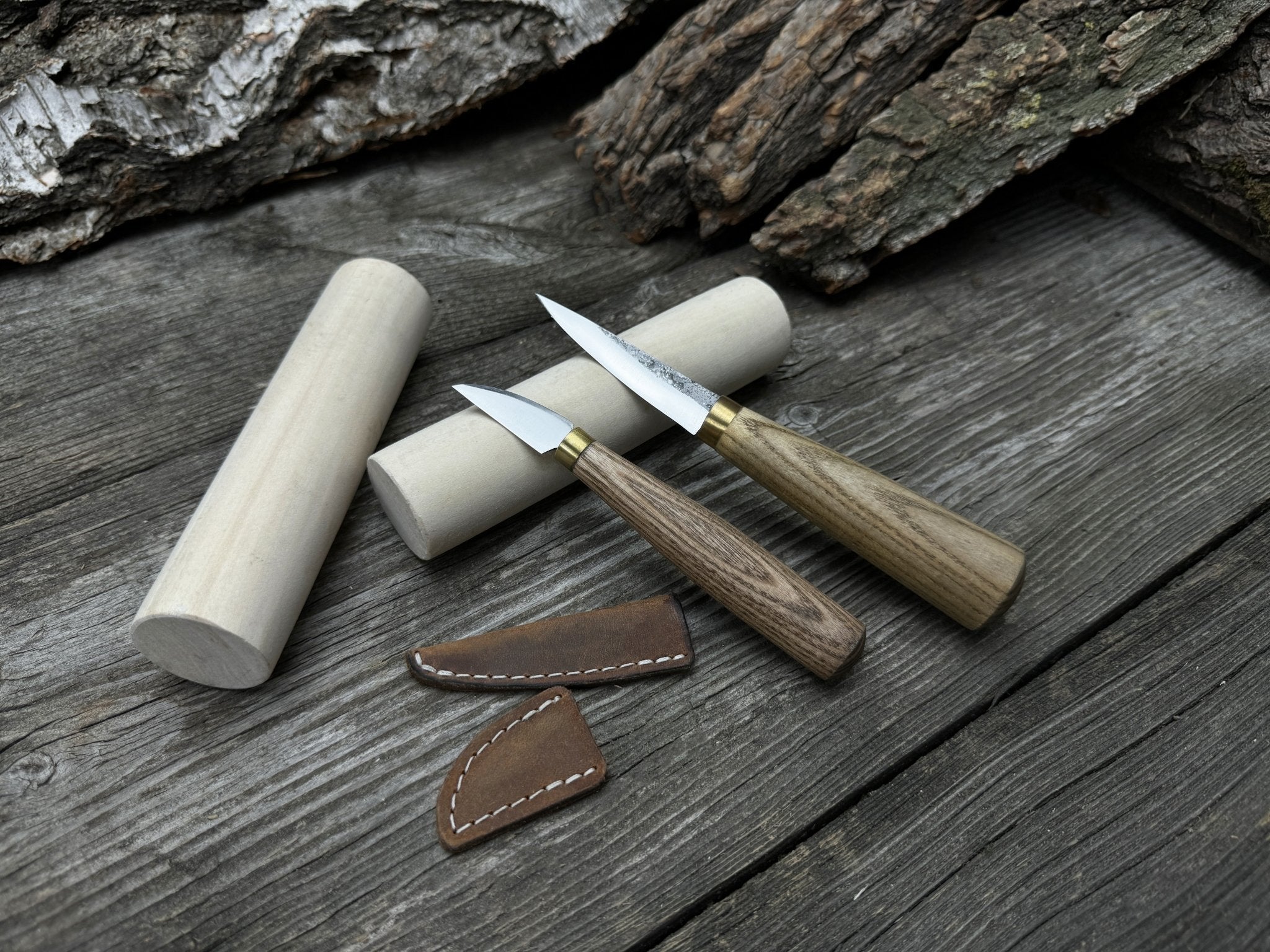Hand-Forged Wood Carving Tool Set with Wooden Blanks WS9