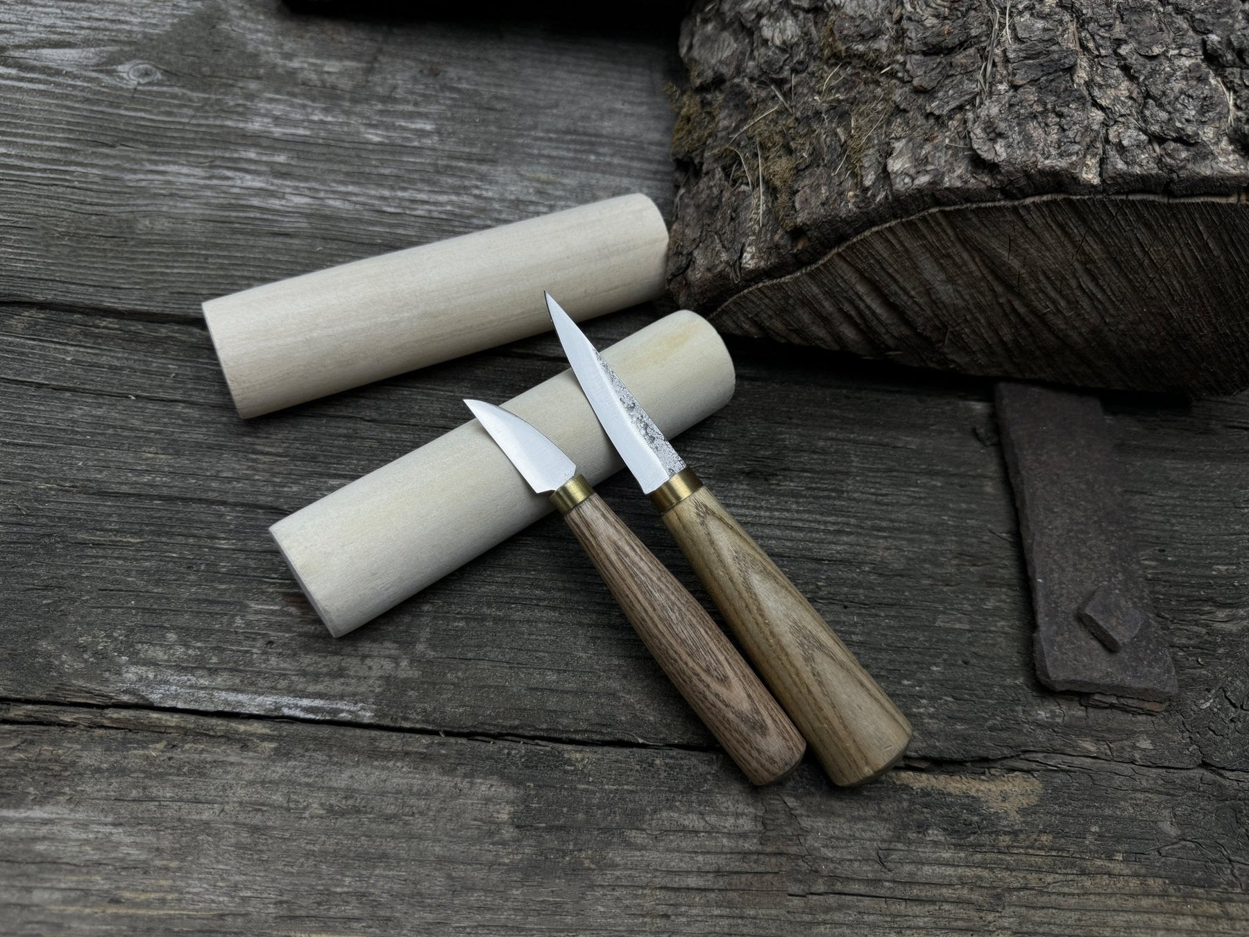 Hand-Forged Wood Carving Tool Set with Wooden Blanks WS9