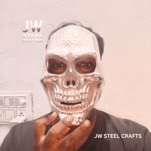 Handcrafted Metal Skull Mask: Choose Copper, Chrome or Antique Finish