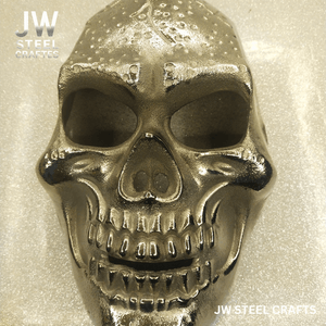 Handcrafted Metal Skull Mask: Choose Copper, Chrome or Antique Finish