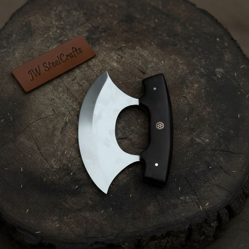 Handcrafted Ulu Chopper Knife – Wenge Wood Handle | Stainless Steel Blade | JW SteelCrafts