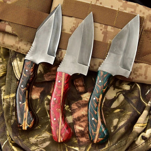 Acid Washed Stainless Steel Hunting Knife – Pinecone Handle | Outdoor & Camping Knife by JW SteelCrafts
