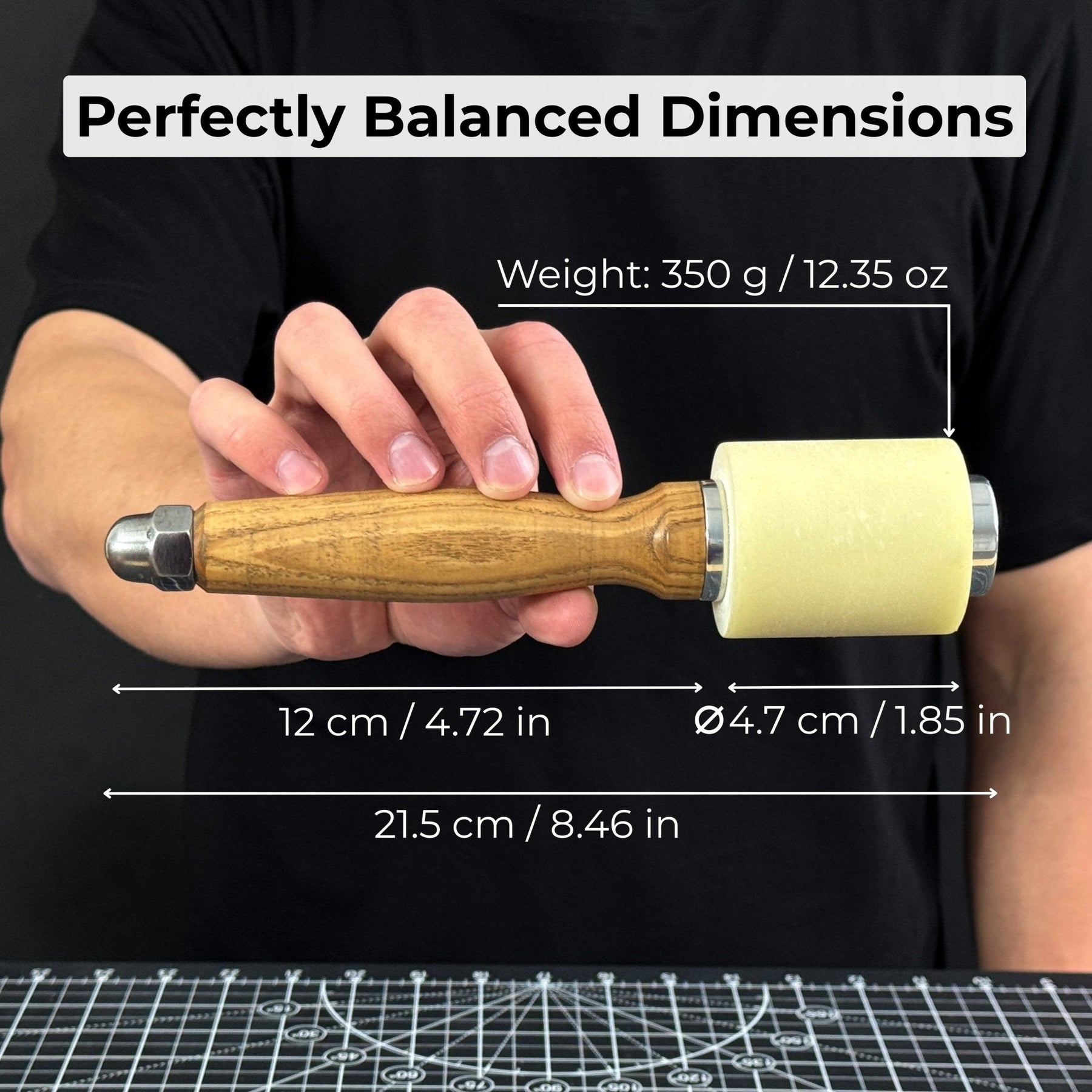 Handmade Mallet with Nylon Head, 21.5 cm (8.46 inches)
