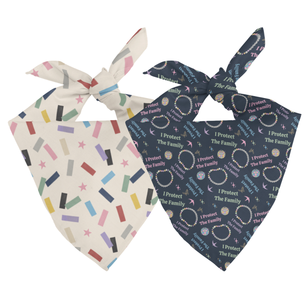 I Protect The Family Dog Bandana by Dog Bandana Co., reversible pet bandana product view