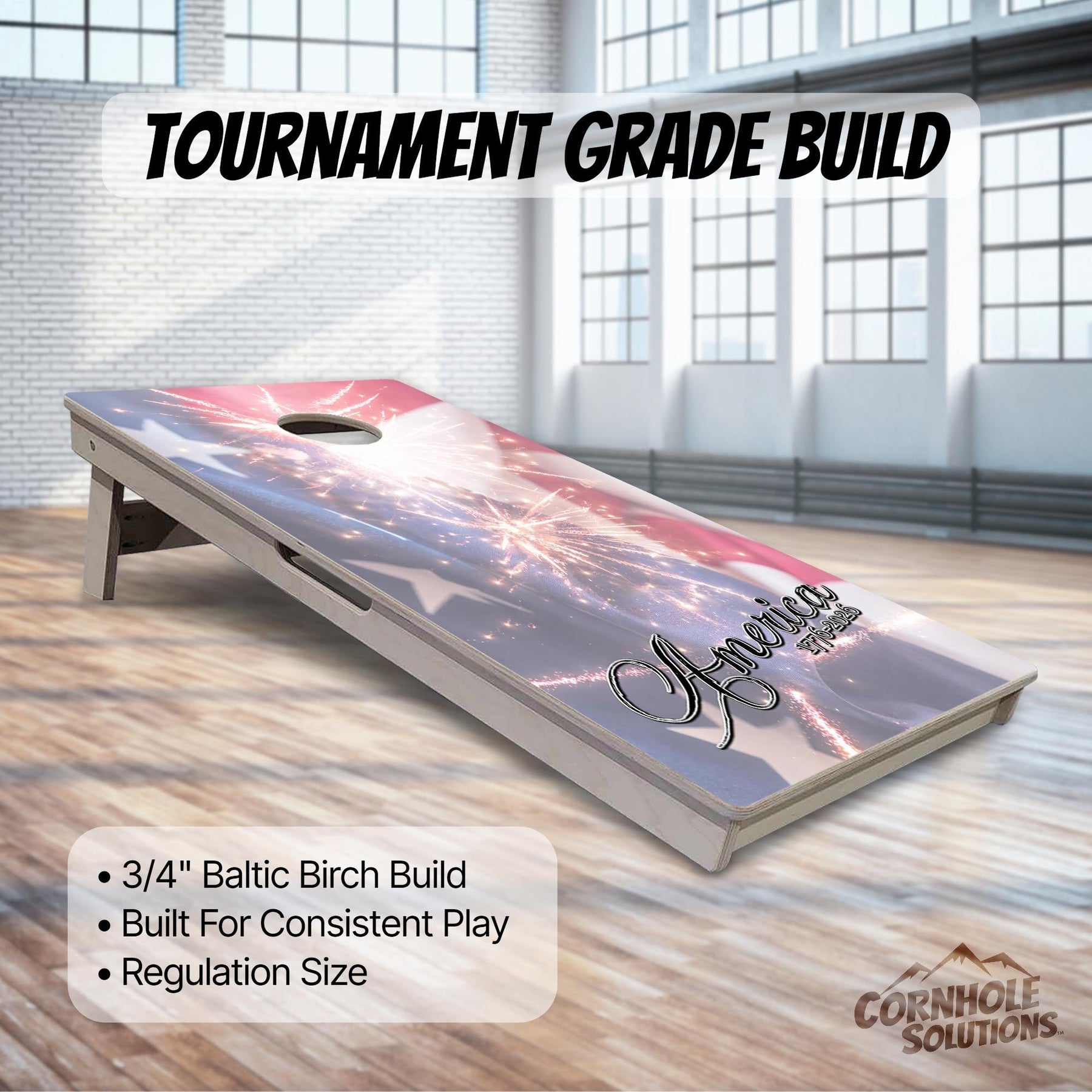 America 1776-2026 Cornhole Boards - Professional Tournament Series "Limited Edition" Cornhole Solutions