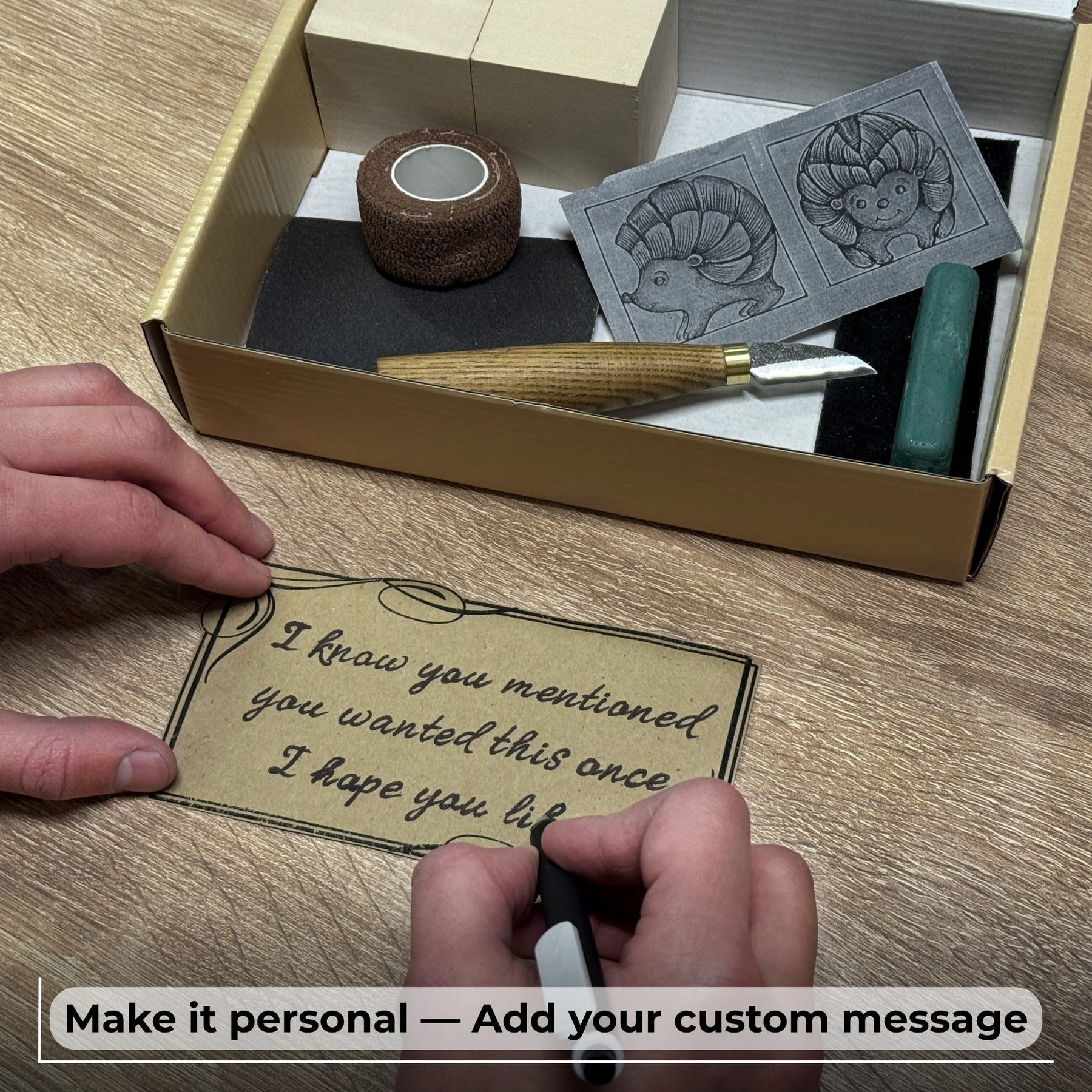 Hedgehog Carving Kit - Complete Starter Whittling Kit for Beginners, Adults, Teens, and Kids