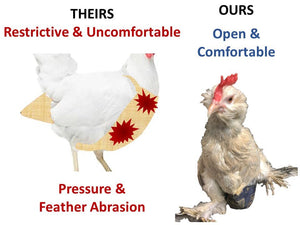 Hen Holster Chicken Diaper Harness with Permanent Sewn-in Liner (Duck Diaper, Goose Diaper, Parrot Diaper)