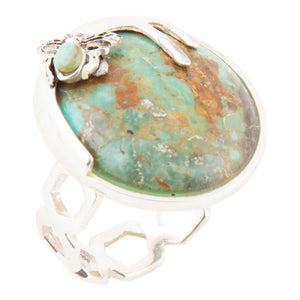 Honey Bee Blue Turquoise Sterling Silver Ring