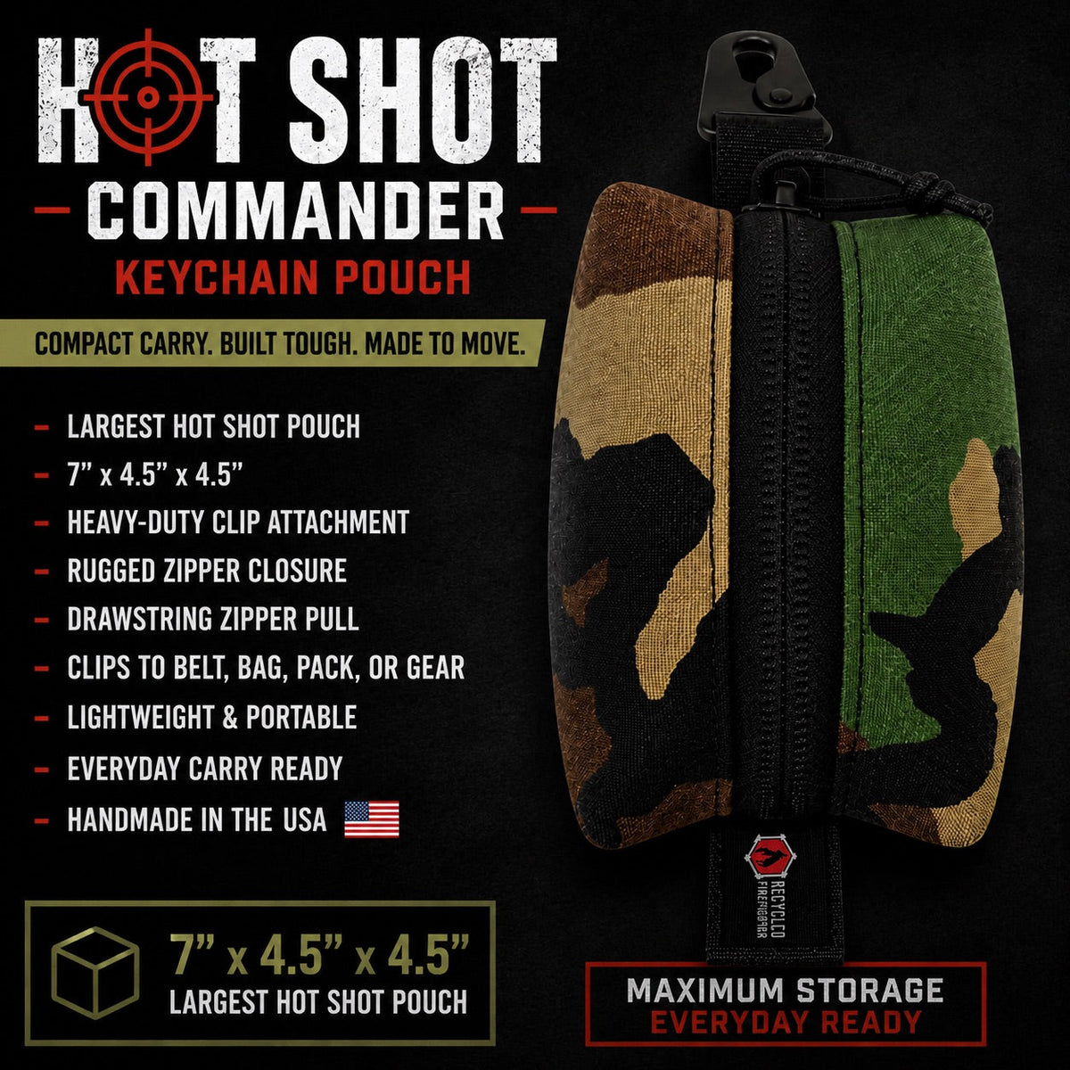 Hot Shot - Commander - Keychain Pouch detail view by Recycled Firefighter