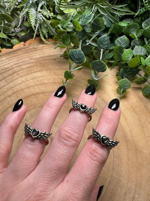 Hypersthene Angel Heart Ring Adjustable