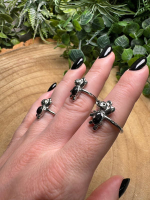 Hypersthene Bear Ring Adjustable