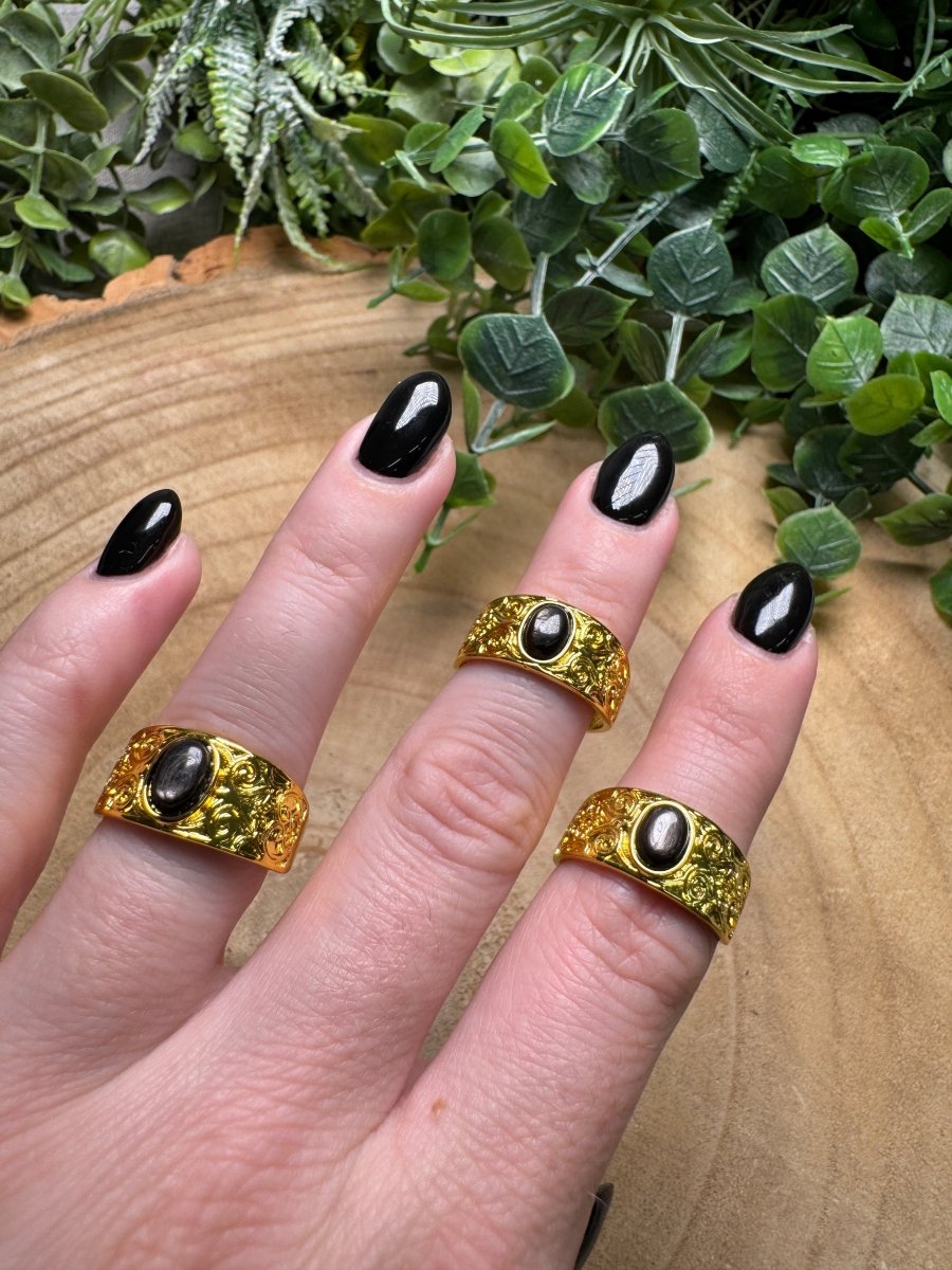 Hypersthene Ring Adjustable
