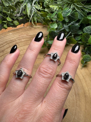 Hypersthene Star Ring Adjustable