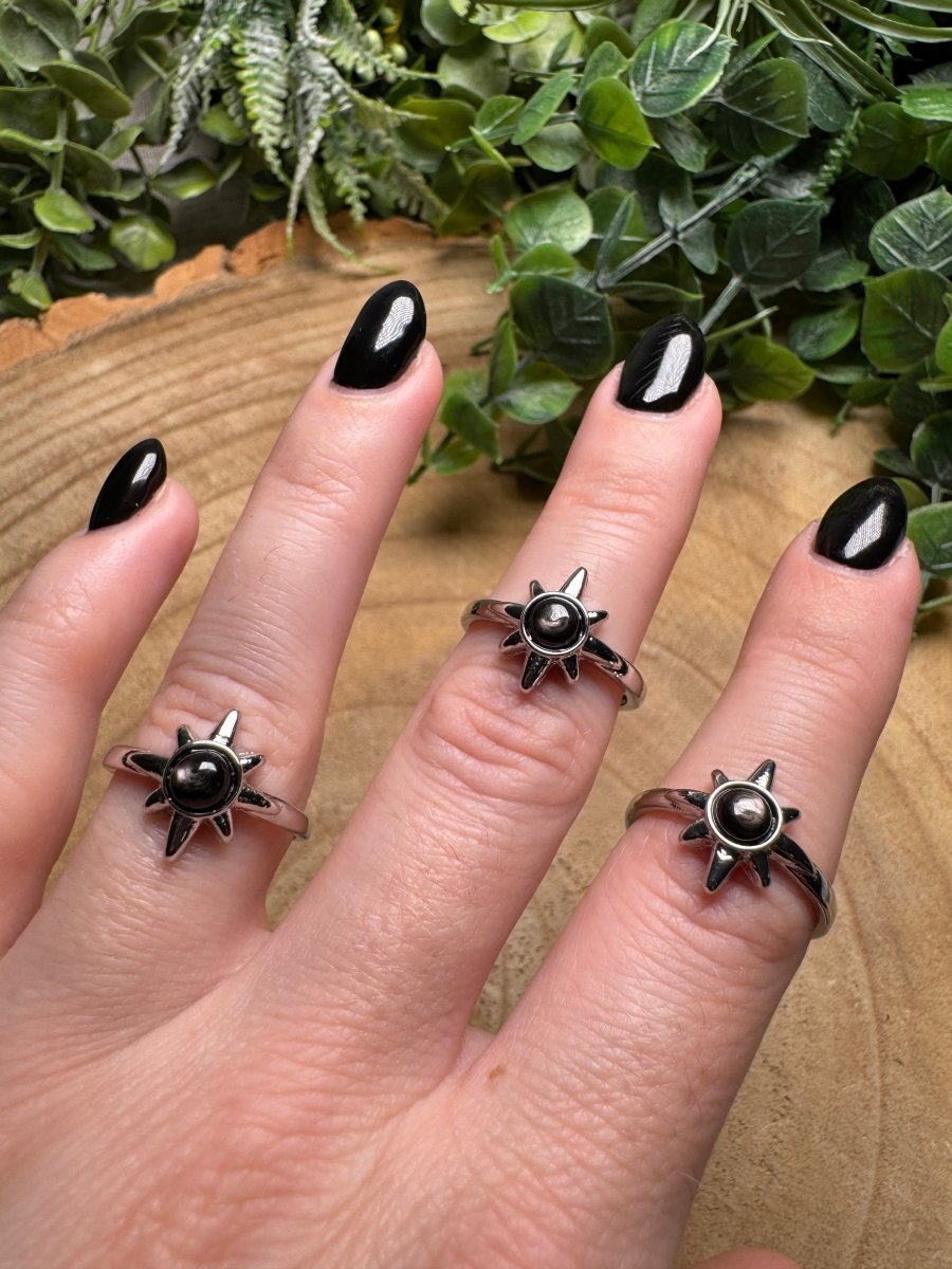 Hypersthene Star Ring Adjustable