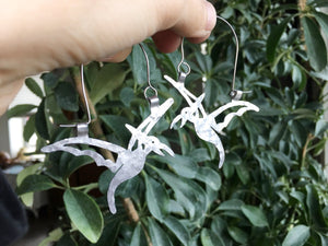 Handmade Pterodactyl Earrings: Stainless Steel Dinosaur Jewelry