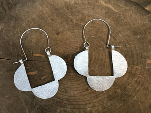 Hammered Aluminum Hoop Earrings: Geometric Metal Jewelry