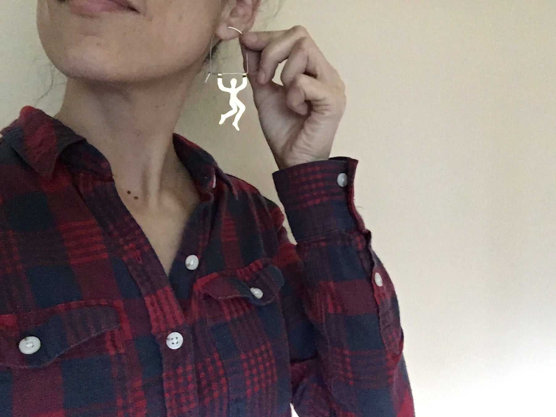 Small Trapeze Artist Hoop Earrings: Handmade Circus Jewelry