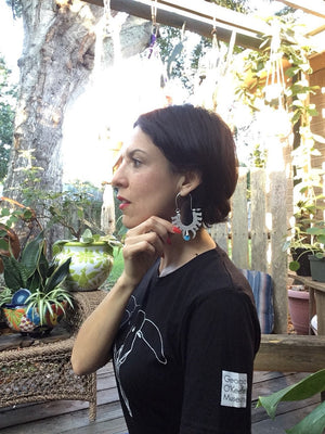 squash blossom hoop earrings , tribal turquoise earrings