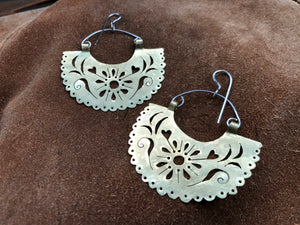 Handmade Metal Papel Picado Earrings: Fiesta Jewelry