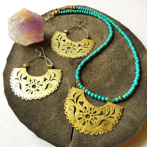 Handmade Metal Papel Picado Earrings: Fiesta Jewelry