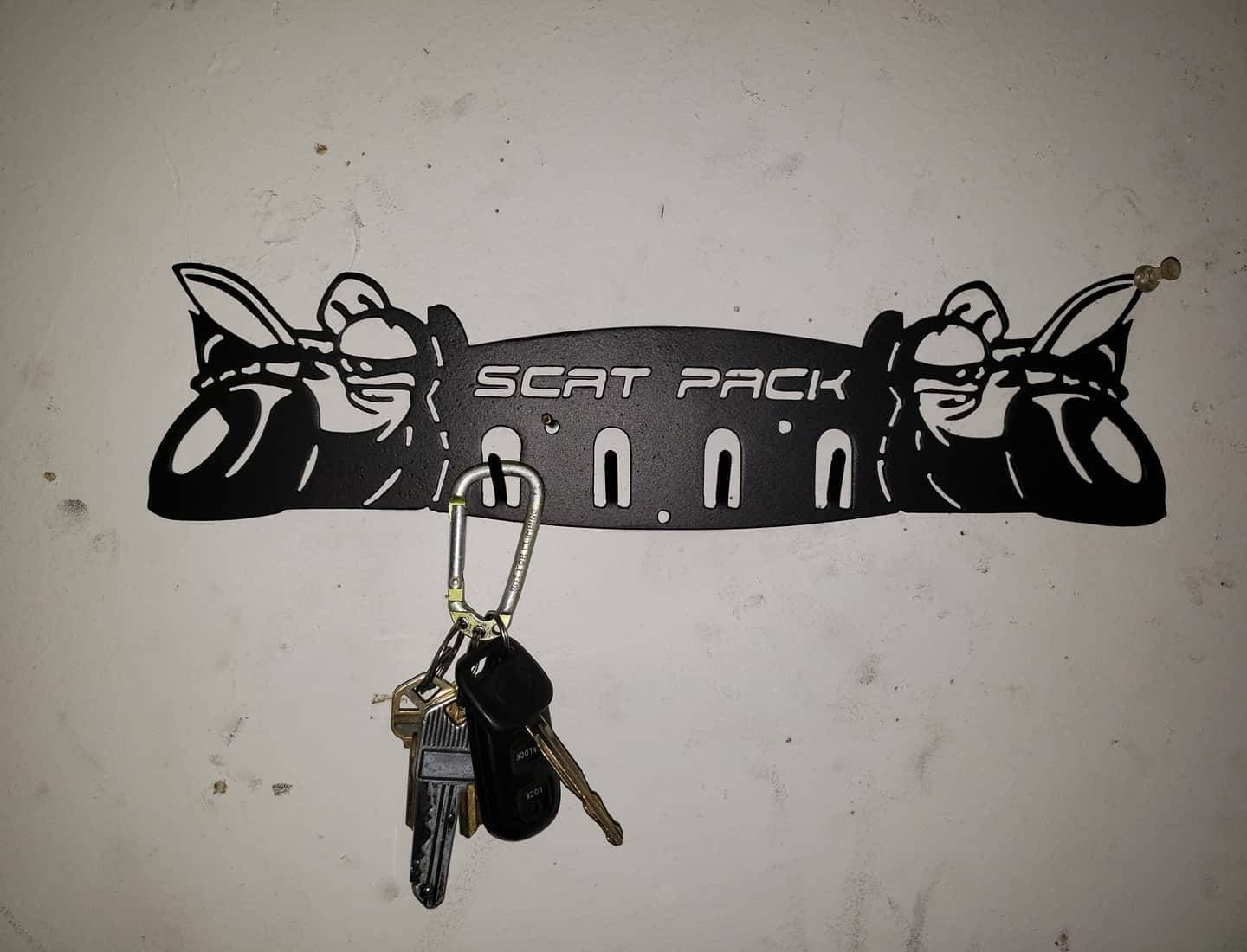 Dodge SRT Scat Pack Keychain Rack – Steel Wall Mounted Muscle Car Organizer