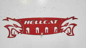 Dodge Hellcat Keychain Rack – Steel Wall Mounted Muscle Car Organizer