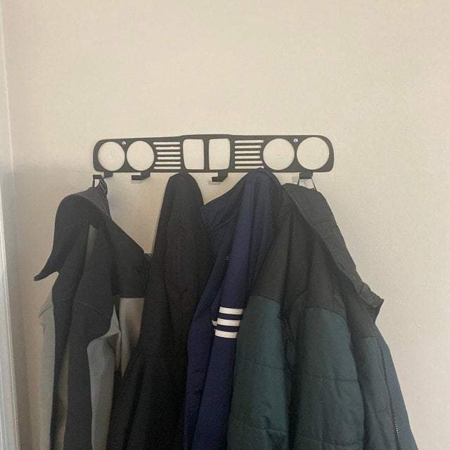 BMW E30 Grill coat Rack – Steel Wall Mounted Coat and Hat Hanger – 20" Classic Euro Car Organizer