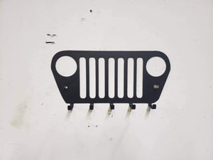 Jeep Wrangler Grill Keychain Rack – Steel Wall Mounted Offroad Organizer