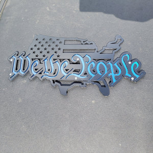 We The People American Flag Metal Wall Art, 2 Layered Cut Steel Wall Decor, Patriotic USA Home or Office Decoration