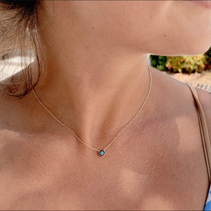 Delilah Evil Eye Necklace | Navy | Gold Vermeil
